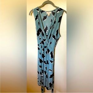 LOFT blue wrap dress